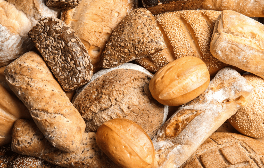 several types of bread, the number 8 favorite American food
